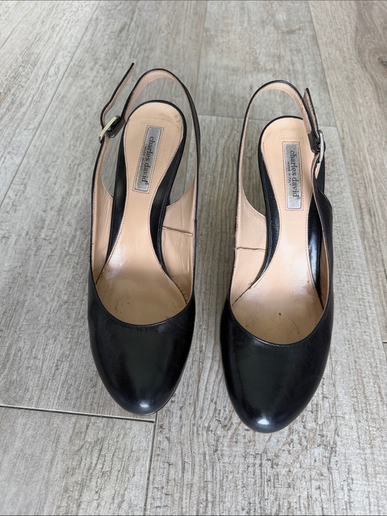 Charles David Shoes - Charles David Black Leather Slingback Pumps